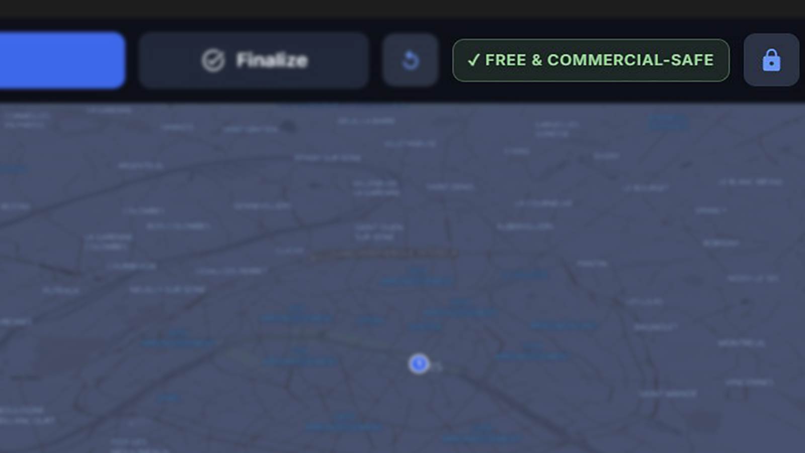 The licence badge in the panel toolbar